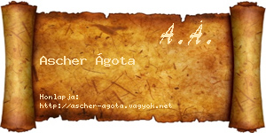 Ascher Ágota névjegykártya